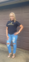 Load image into Gallery viewer, LIGHT BLUE CUT UP HIGH WAIST JEAN
