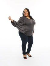Load image into Gallery viewer, CURVY CHARCOAL V NECK TOP
