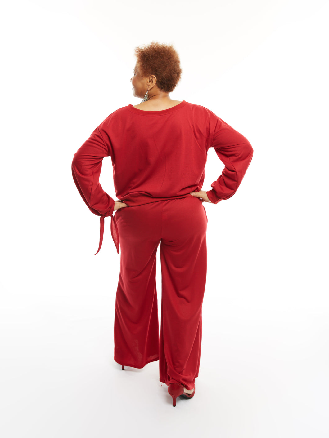 CURVY WINE WRIST TIE LOUNGE SET