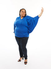 Load image into Gallery viewer, CURVY ROYAL BLUE V NECK TOP

