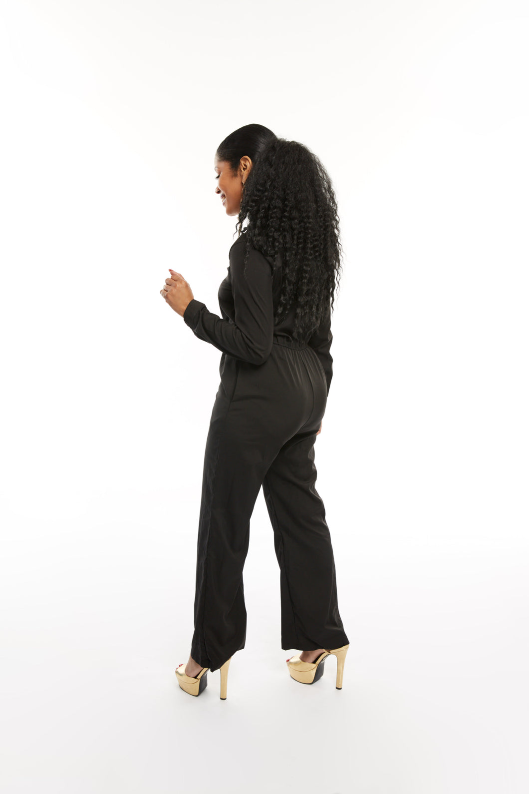 BLACK WIDE LEG JUMPSUIT
