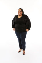 Load image into Gallery viewer, CURVY BLACK V NECK TOP
