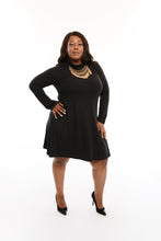 Load image into Gallery viewer, CURVY BLACK FLARE DRESS
