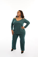 Load image into Gallery viewer, CURVY GREEN SWEATER KNIT PANT SET
