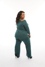 Load image into Gallery viewer, CURVY GREEN SWEATER KNIT PANT SET

