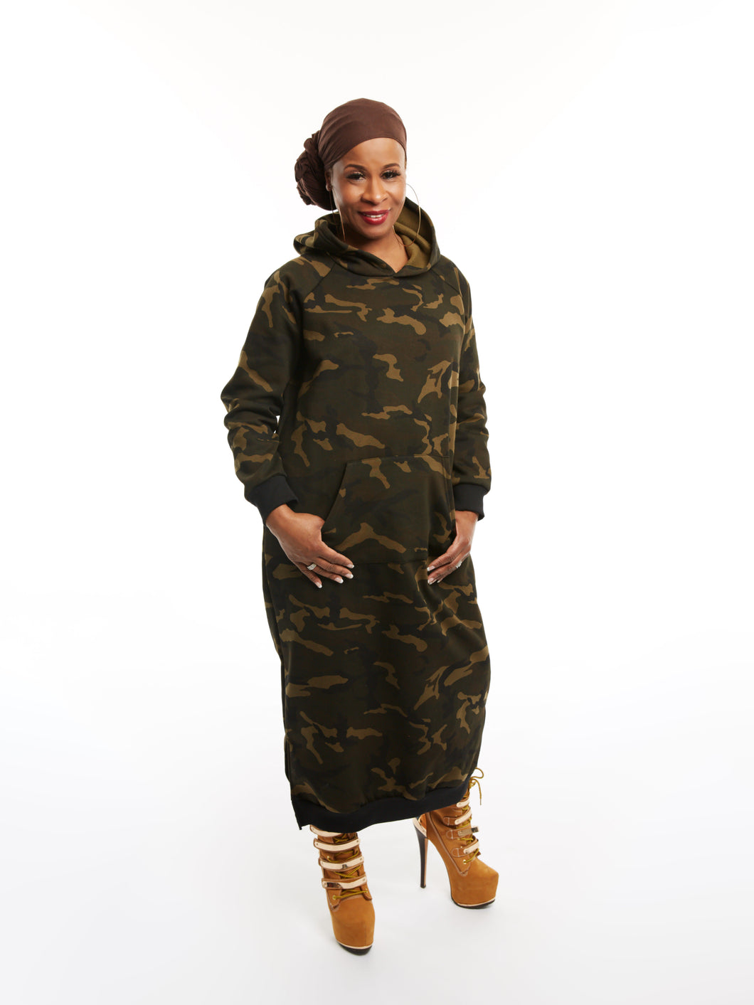 CAMO HOODIE DRESS