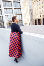 Load image into Gallery viewer, CURVY RED &amp; BLACK CHECKERED MAXI DRESS
