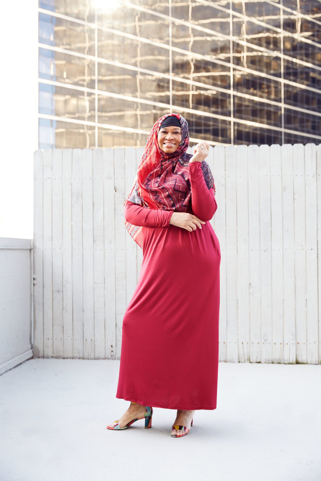 CURVY BURGUNDY MAXI DRESS