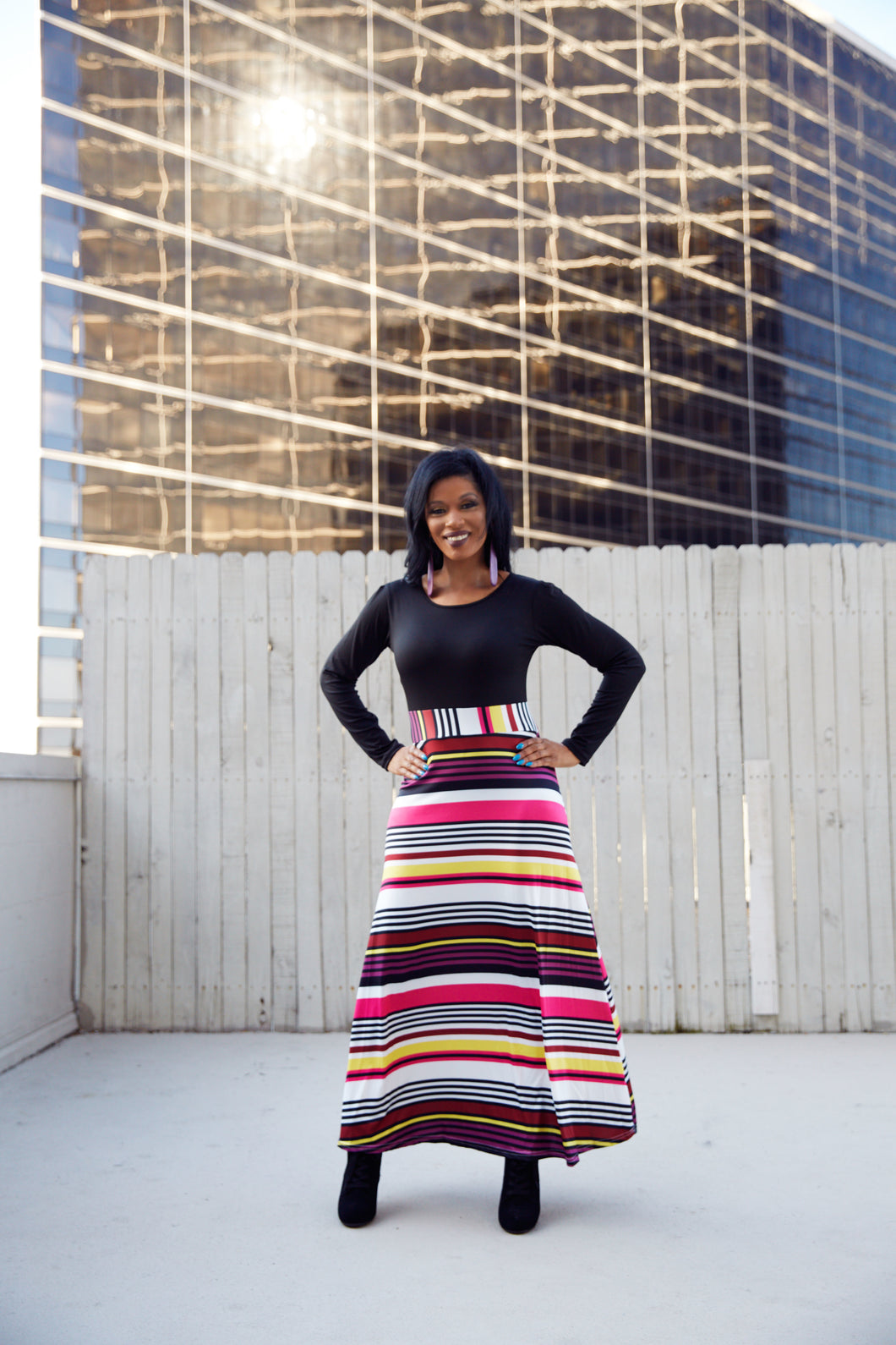 BOHEMIAN STRIPE MAXI DRESS
