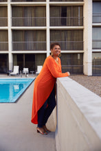 Load image into Gallery viewer, CURVY ORANGE LONG SLEEVE HIGH LOW TOP
