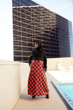 Load image into Gallery viewer, RED  &amp; BLACK CHECKER MAXI DRESS
