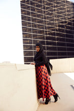 Load image into Gallery viewer, RED  &amp; BLACK CHECKER MAXI DRESS

