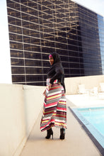 Load image into Gallery viewer, CURVY BOHEMIAN STRIPE LONG SLEEVE MAXI DRESS
