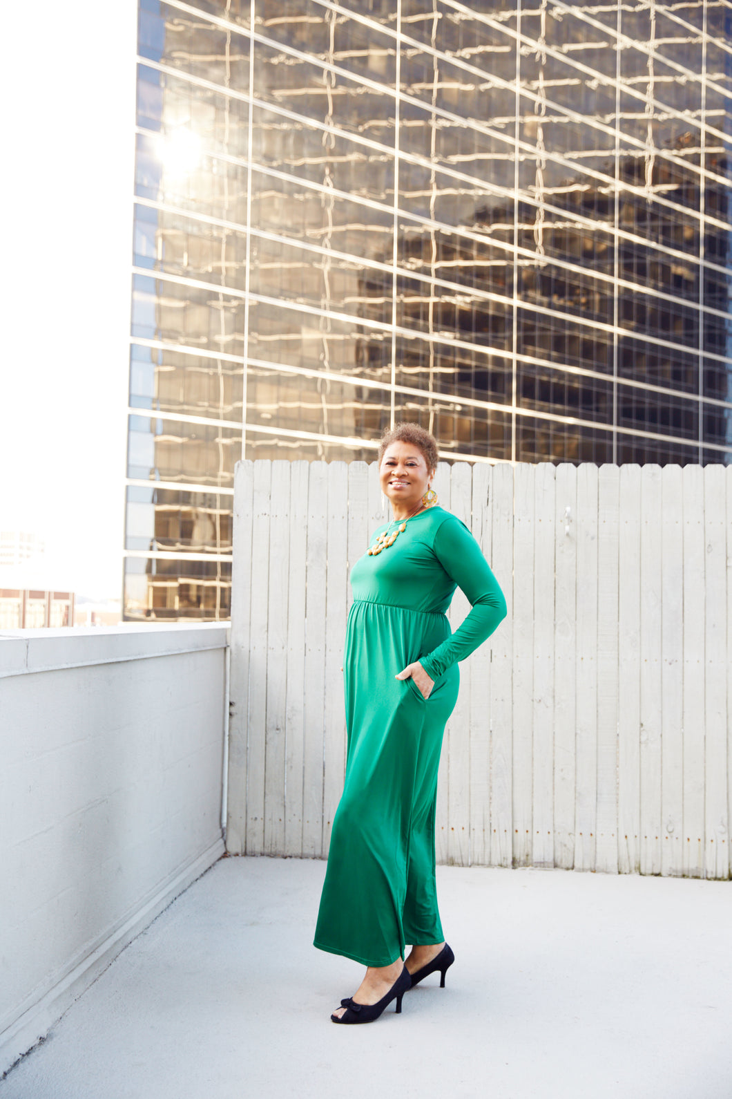 CURVY GREEN MAXI DRESS